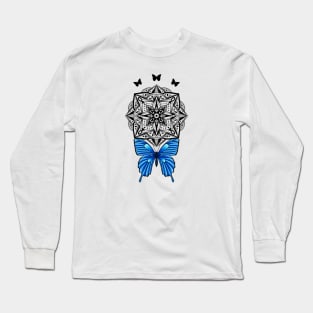 Butterfly and Mandala Long Sleeve T-Shirt